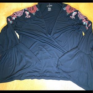 American Eagle bell sleeve surplice top